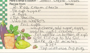 small cheese cakes recipe card